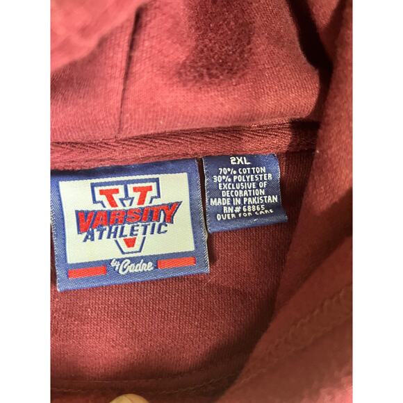 Men’s Varsity Athletic Maroon Texas A&M Aggies Hoodie 2XL – Excellent Condition - Picture 6 of 10
